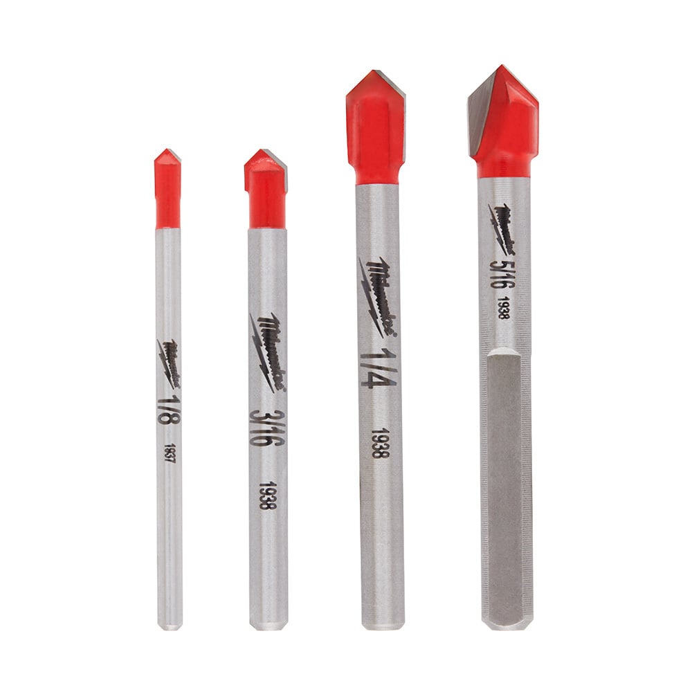48-20-8988 Specialty Single Ended Drill Bit Set, 5/16 in Min Drill Bit, 1/4 in Max Drill Bit, 4 Pieces, For Use With Drill/Drivers, Carbide