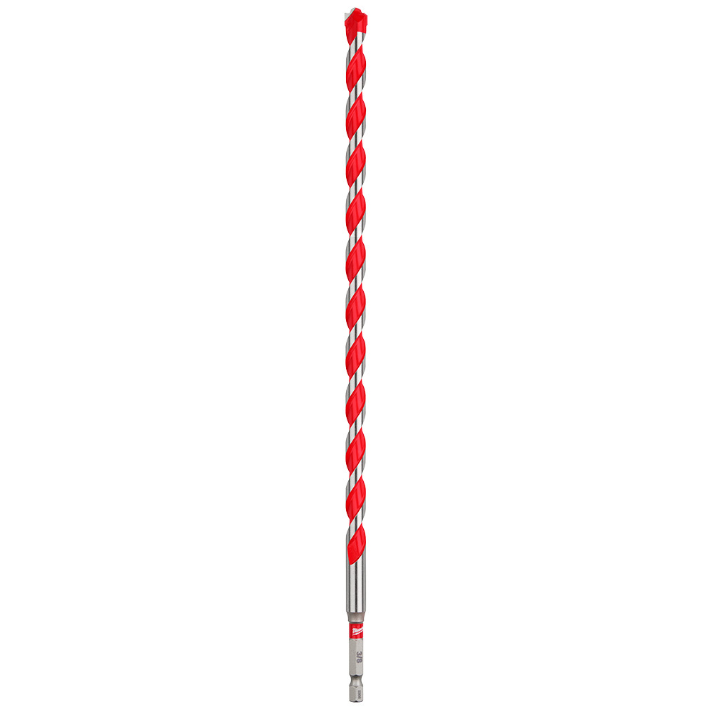 48-20-9022 SHOCKWAVE Single Ended Hammer Drill Bit, 3/8 in Drill Bit, 3/8 in 3-Flat Shank, 10 in D Cutting, Carbide Cutting Edge, 12 in OAL