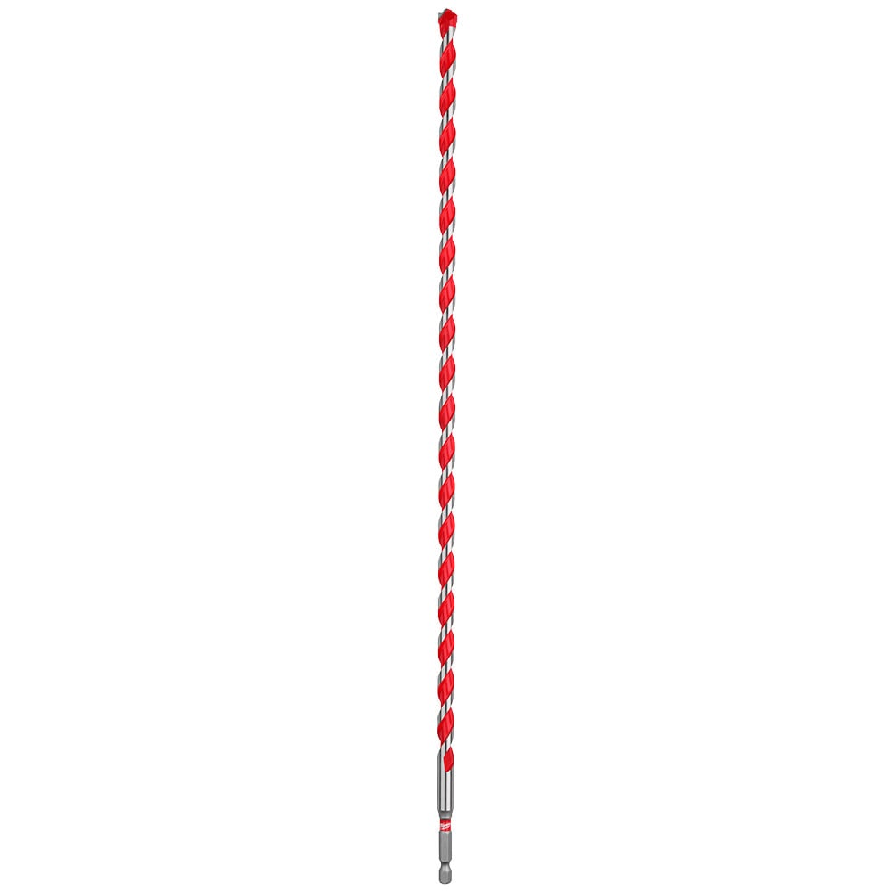 48-20-9023 SHOCKWAVE Single Ended Hammer Drill Bit, 3/8 in Drill Bit, 3/8 in 3-Flat Shank, 16 in D Cutting, Carbide Cutting Edge, 18 in OAL