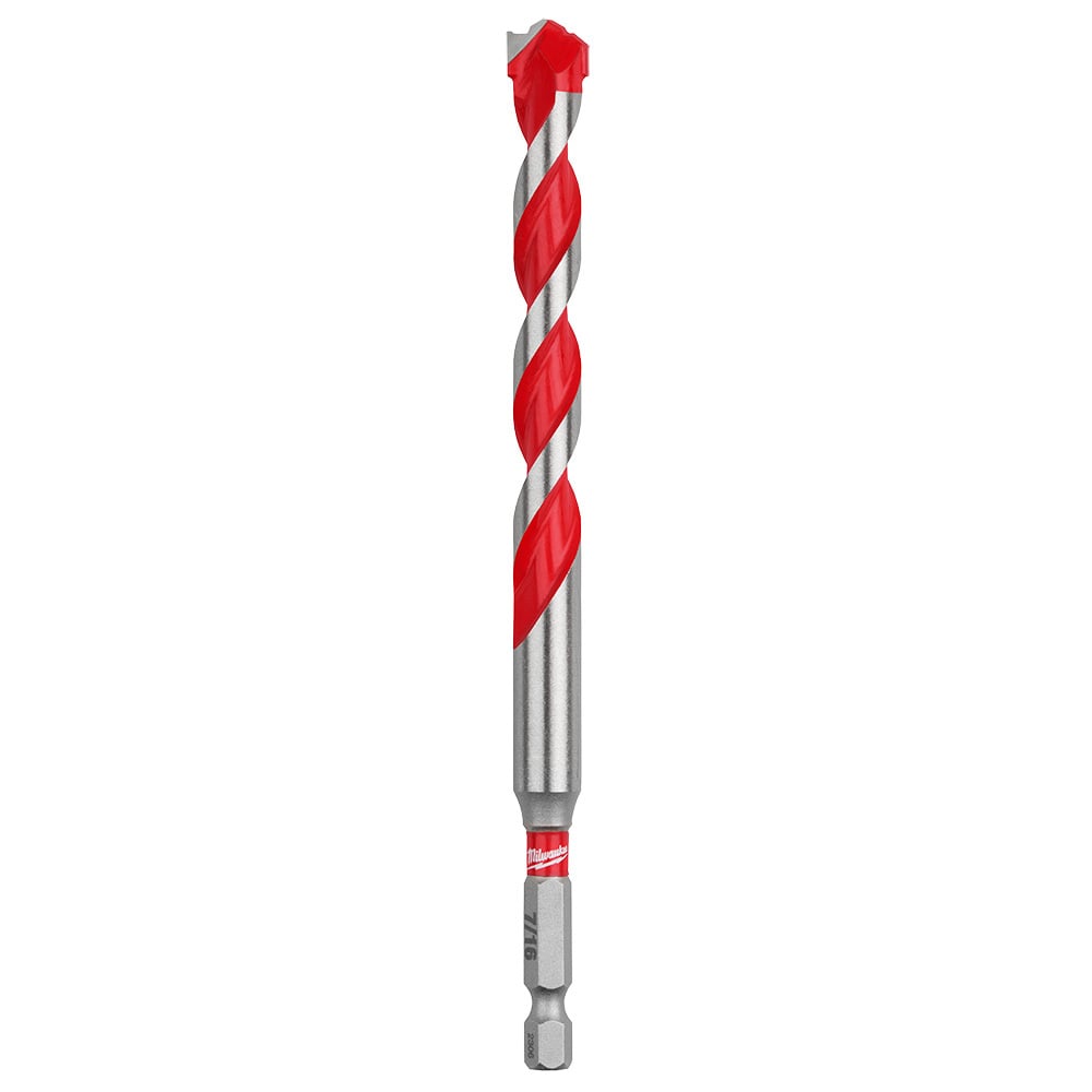 48-20-9030 SHOCKWAVE Single Ended Hammer Drill Bit, 1/2 in Drill Bit, 1/4 in Hex Shank, 4 in D Cutting, Carbide Cutting Edge, 6 in OAL