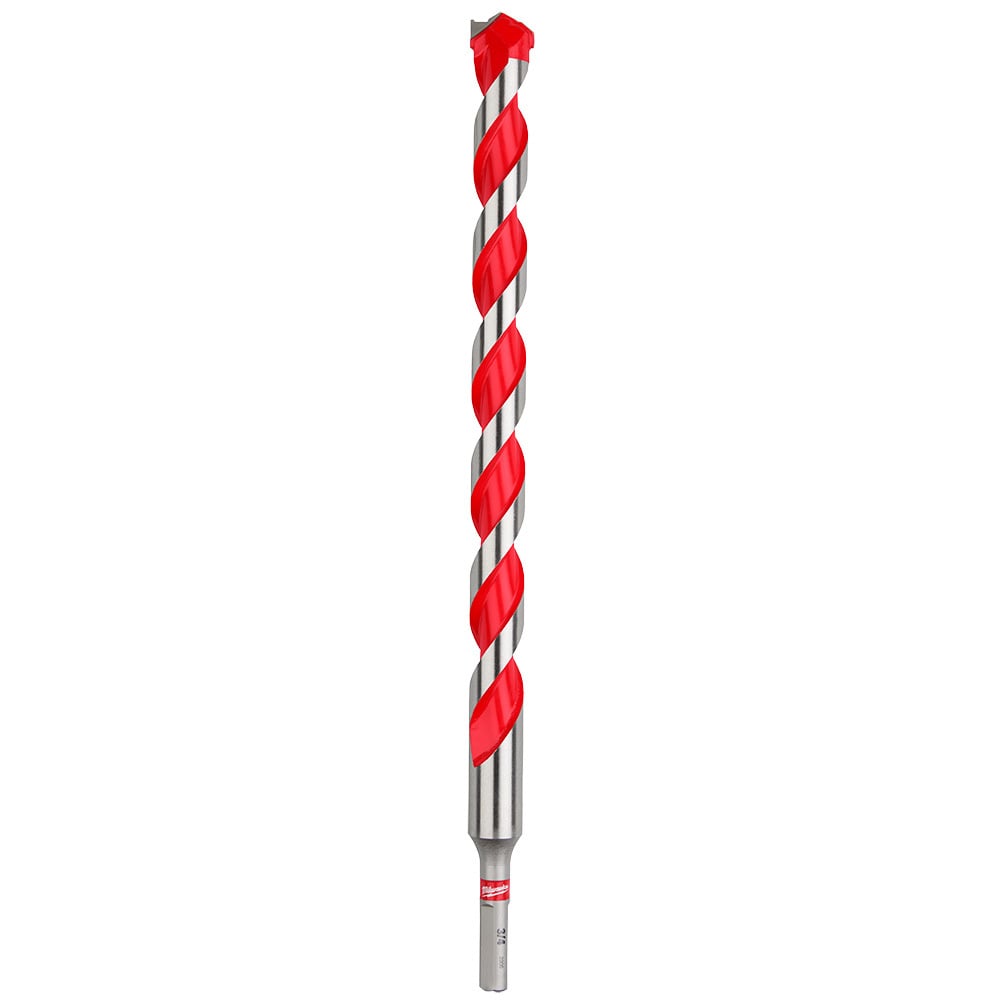 48-20-9046 SHOCKWAVE Single Ended Hammer Drill Bit, 3/4 in Drill Bit, 3/8 in 3-Flat Shank, 10 in D Cutting, Carbide Cutting Edge, 12 in OAL