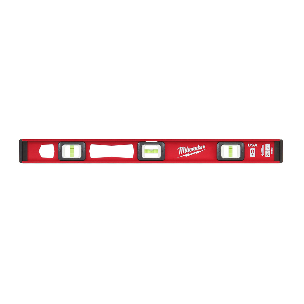 MLIBM24 Heavy Duty Magnetic I-Beam Level, 24 in L, 3 Vials, Aluminum, 0.0005 in Accuracy