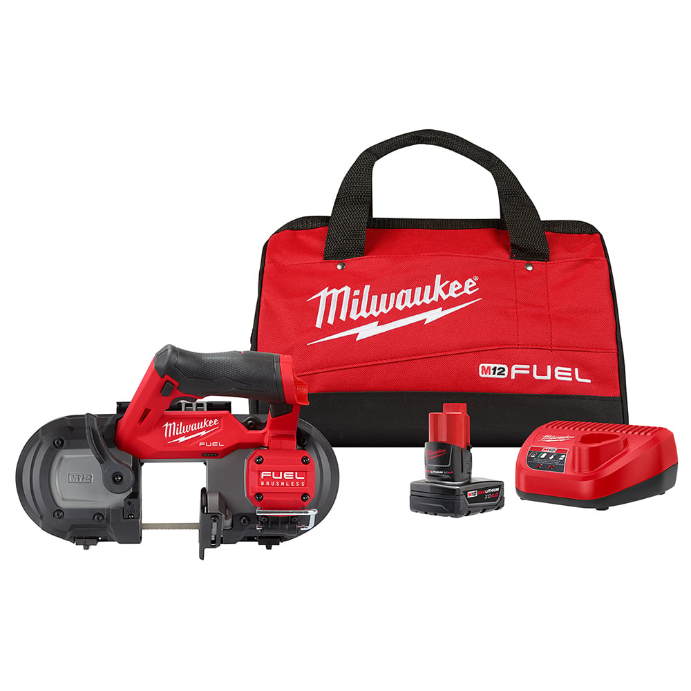 2529-21XC M12 FUEL Compact Cordless Band Saw, 2-1/2 in Cutting, 30-9/16 in Blade, 12 V, 4 Ah Li-Ion Battery