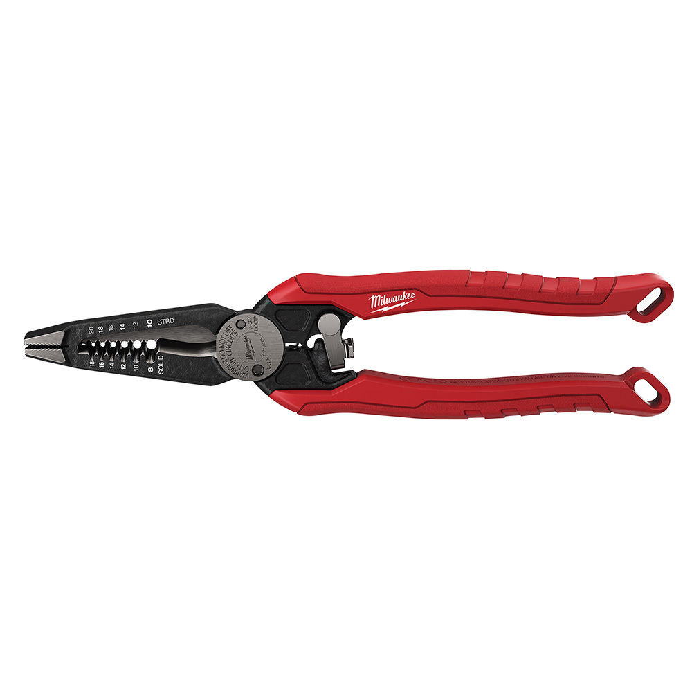 48-22-3078 7-In-1 High Leverage Lineman Combination Plier, 18 to 8 AWG Solid/20 to 10 AWG Stranded THK Max Wire, 0.45 in Steel Jaw