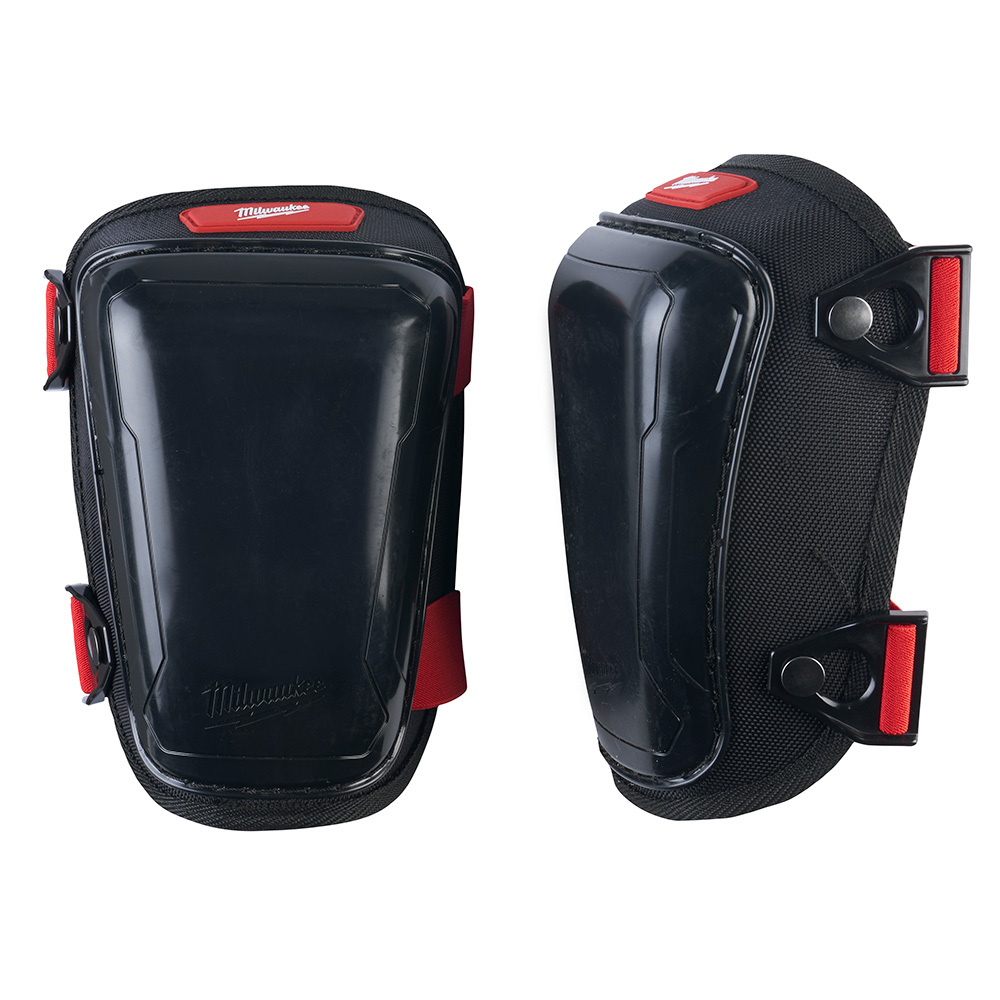 48-73-6010 Hard Cap Gel Knee Pad, Foam Pad, Buckle/Hook and Loop Closure, Black/Red