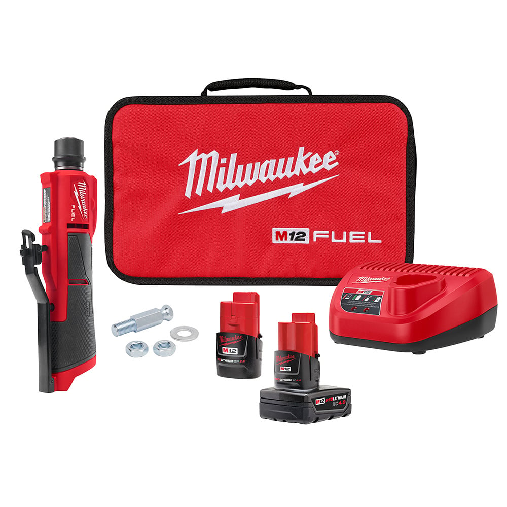2409-22 M12 FUEL Cordless Low Speed Tire Buffer Kit, 10.1 in L x 2 in W x 2.4 in H, Reinforced Nylon, Black/Red