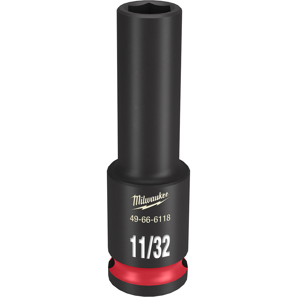 49-66-6118 Shockwave Impact Duty Socket, 3/8 in Hex Drive, 11/32 in Deep Socket, 6 Points