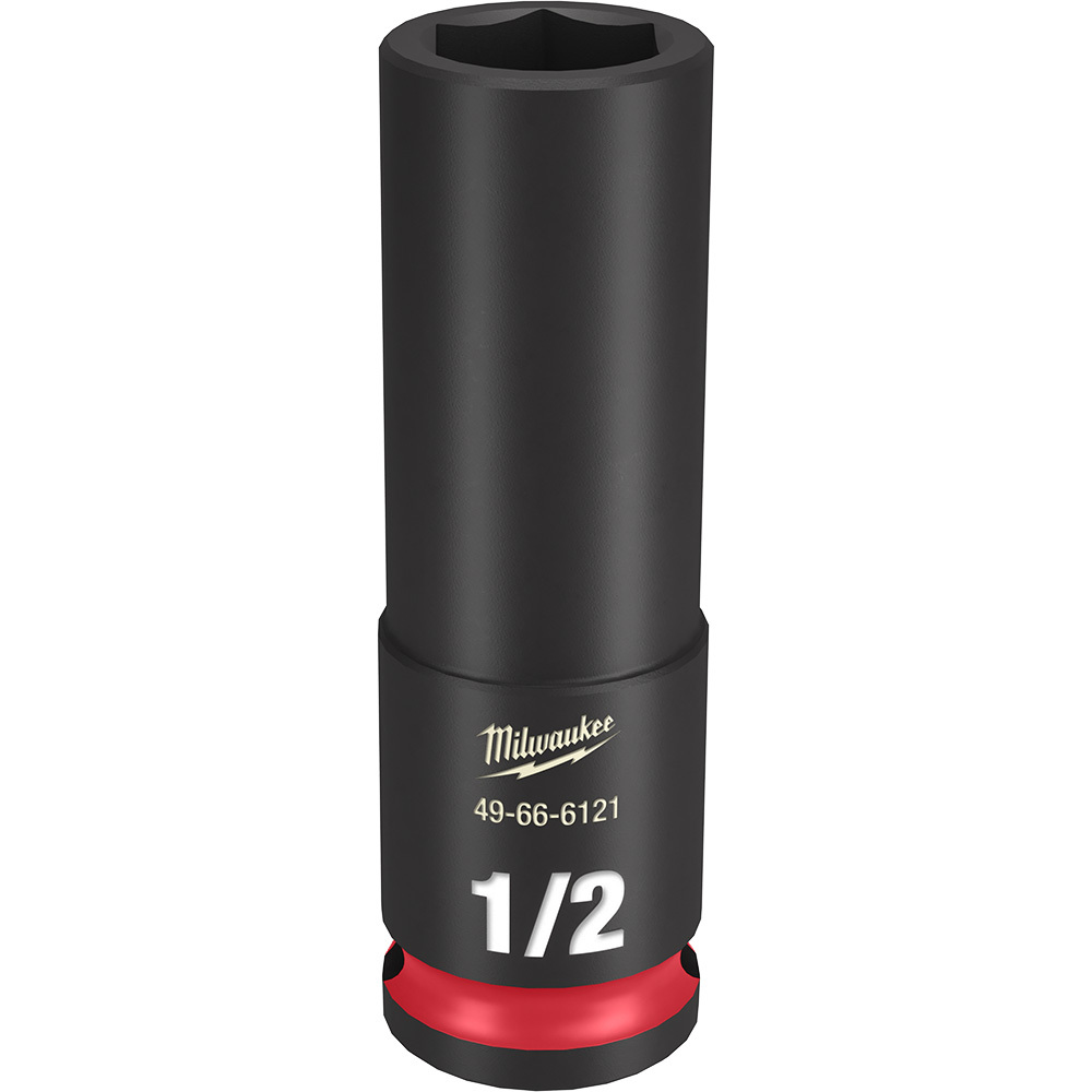 49-66-6121 Shockwave Impact Duty Socket, 3/8 in Hex Drive, 1/2 in Deep Socket, 6 Points