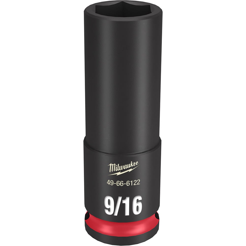 49-66-6122 Shockwave Impact Duty Socket, 3/8 in Hex Drive, 9/16 in Deep Socket, 6 Points