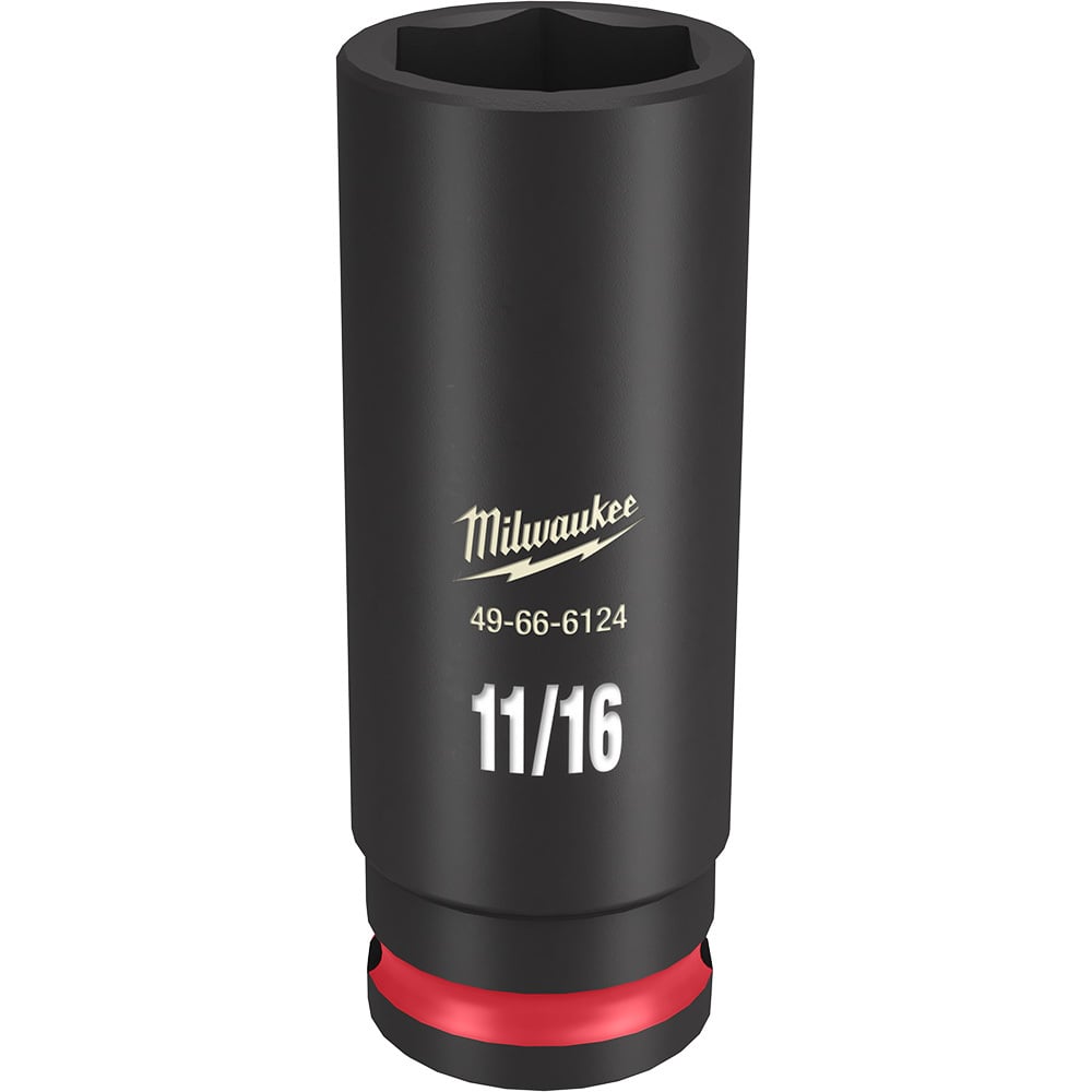 49-66-6124 Shockwave Impact Duty Socket, 3/8 in Hex Drive, 11/16 in Deep Socket, 6 Points