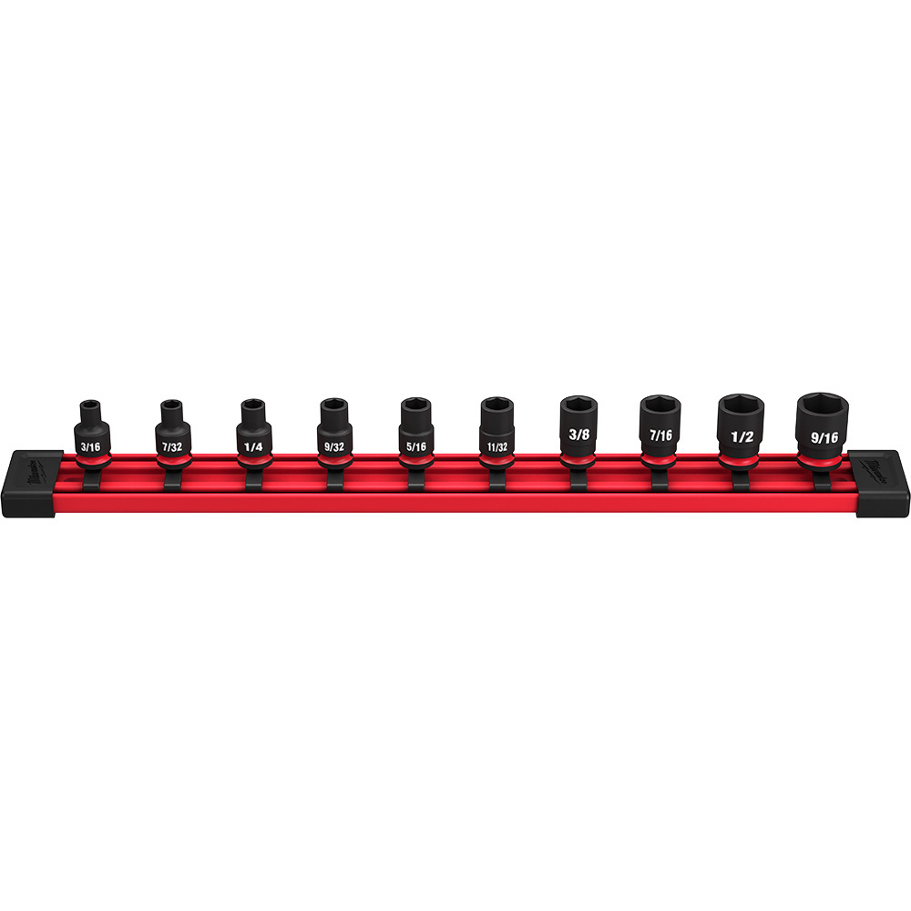 49-66-7000 Shockwave Impact Duty Standard Socket Set, ASME Specified, 6 Points, 1/4 in Drive, 10 Pieces, Hex, Included Socket Size: 3/16 in, 7/32 in, 1/4 in, 9/32 in, 5/16 in, 11/32 in, 3/8 in, 7/16 in, 1/2 in and 9/16 in, Case Container