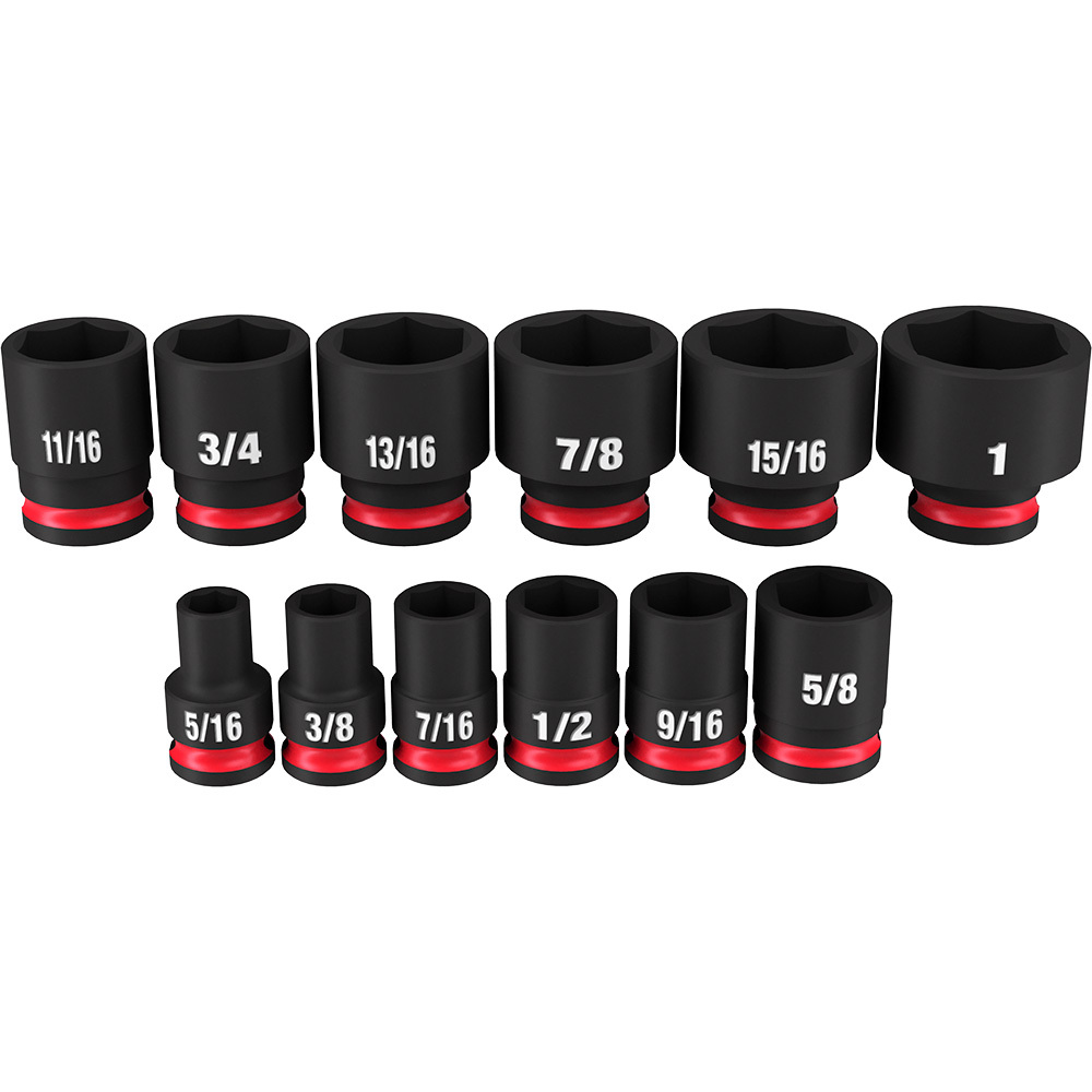 49-66-7005 Shockwave Impact Duty Standard Socket Set, ASME Specified, 6 Points, 3/8 in Drive, 12 Pieces, Hex, Included Socket Size: 5/16 in, 3/8 in, 7/16 in, 1/2 in, 9/16 in, 5/8 in, 11/16 in, 3/4 in, 13/16 in, 7/8 in, 15/16 in and 1 in