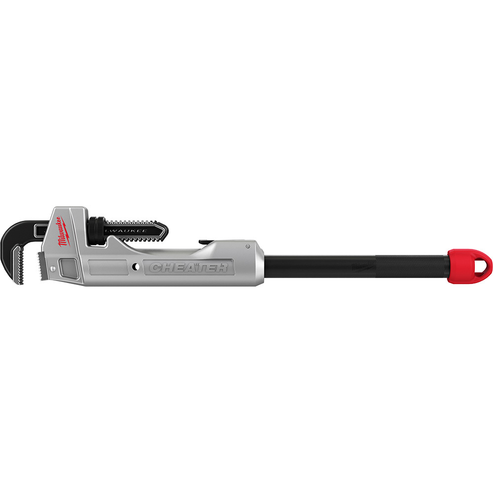 48-22-7318 CHEATER  Adaptable Pipe Wrench, 11 in or 18 to 24 in Pipe, 17.13 in OAL, Overbite Jaw, Red/Silver Aluminum Handle