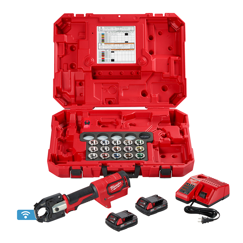 2679-600C M18 Force Logic Crimper Kit, 8 to 600 kcmil Crimping, 18 V, Li-Ion Battery, 14 in OAL
