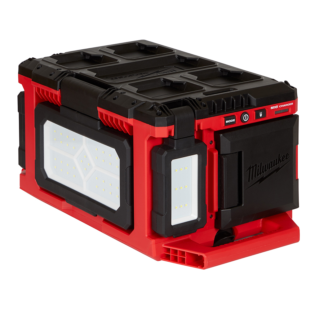 2357-20 M18 PACKOUT Portable Light/Charger With 2.1 A USB Charging, LED Lamp, 18 V, 3 Heads