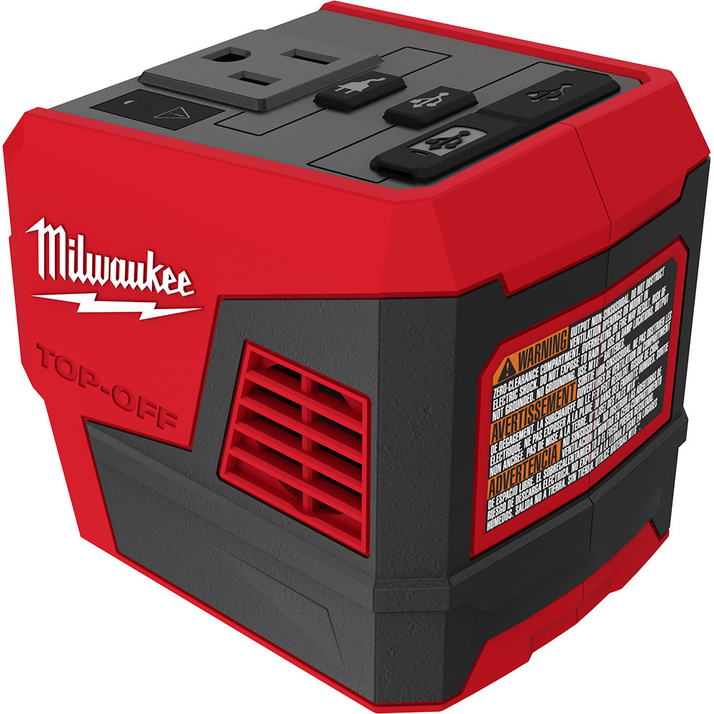2846-20 M18 TOP-OFF Portable Power Supply Inverter With (1) 120 VAC Outlet, (1) USB-C PD Port and (1) USB-A Port, For Use With M18 Batteries, 175 W, 18 V