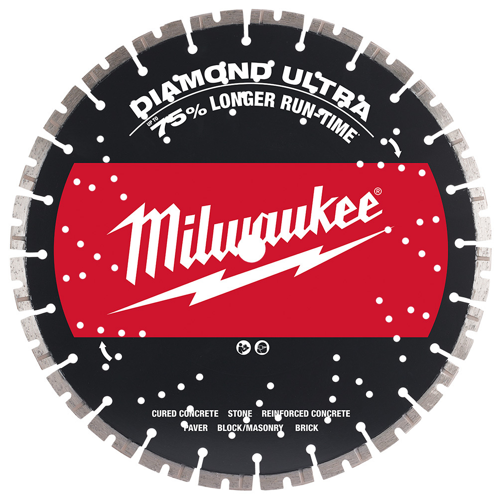 49-93-7535 MX Fuel Ultra Segmented Diamond Blade, 12 in Dia Blade, 1/8 in W, 1 in, 20 mm Arbor/Shank, Wet/Dry Cutting