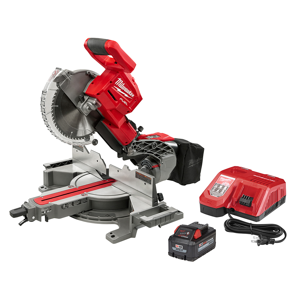 2734-21 M18 FUEL Cordless Brushless Motor Sliding Compound Miter Saw Kit, 10 in Dia Blade, 5/8 in Arbor/Shank, 50/60 deg Miter, 45/45 deg Bevel