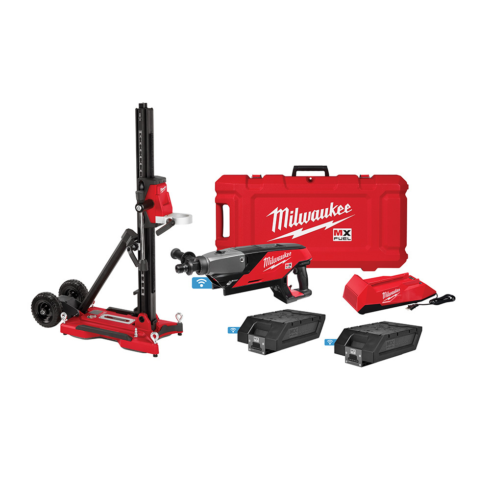 MXF301-2CXS MX Fuel Handheld Core Drill Kit With Stand, 1-1/4 to 7 in Chuck, 790/1550 rpm No-Load, Li-Ion Battery