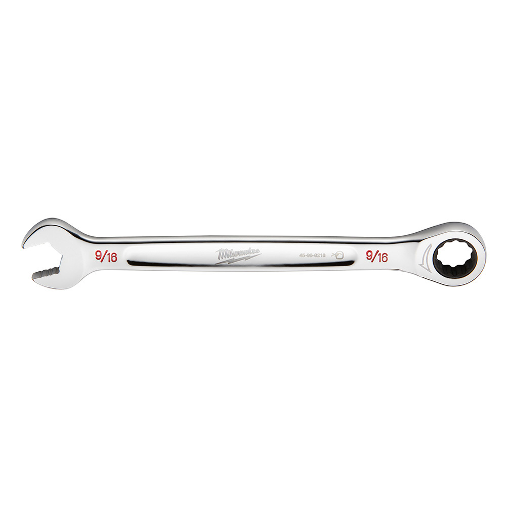 45-96-9218 Ratcheting Standard Length Combination Wrench, 9/16 in Wrench, 12 Points, 7.8 in OAL, Steel