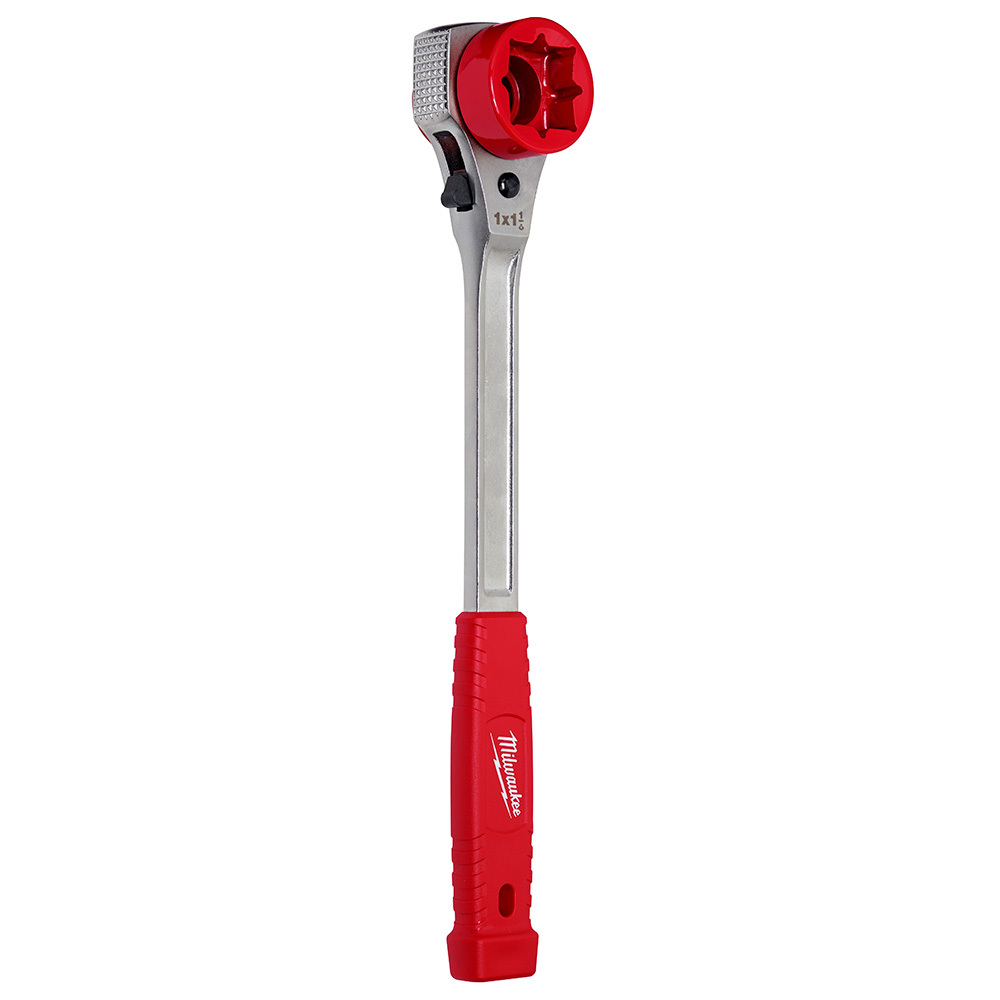 48-22-9213M High Leverage Linemans Ratcheting Wrench With Milled Strike Face, 3/4 in, 1 in, 1-1/8 in Square Wrench, 13-1/2 in OAL