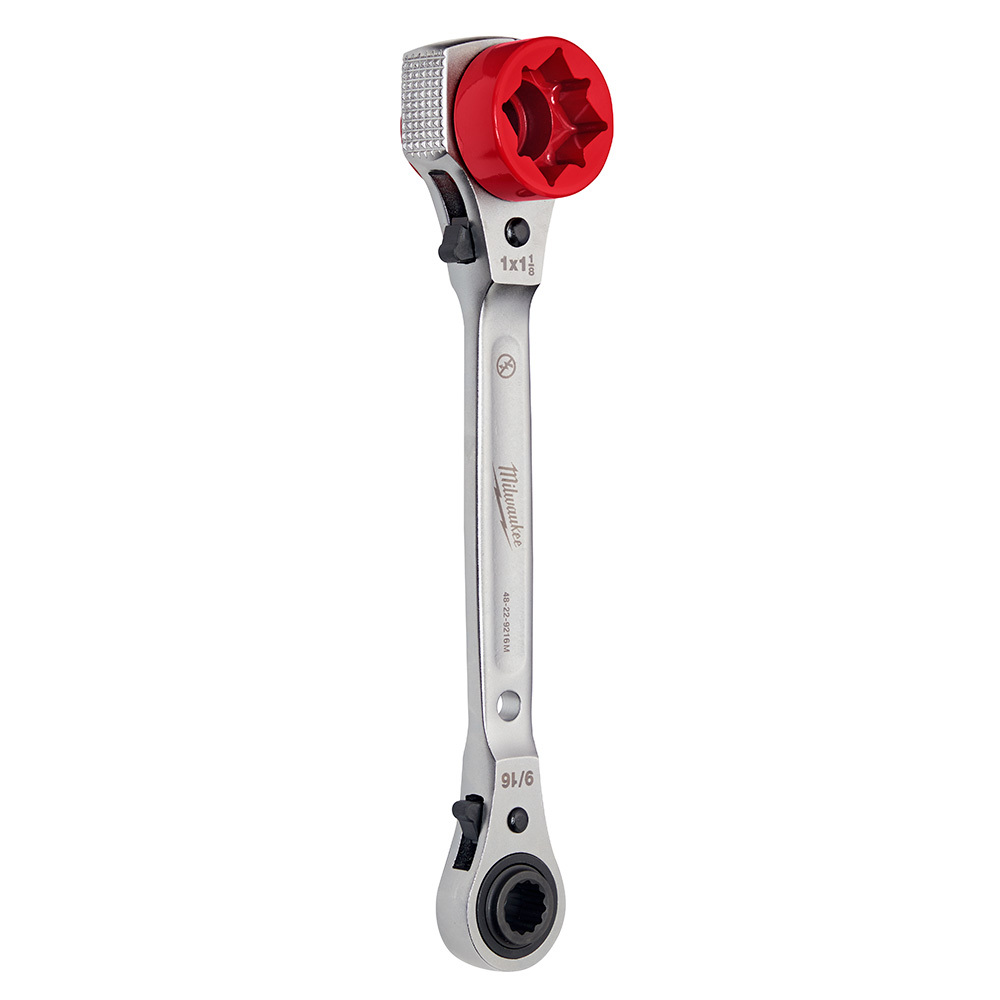 48-22-9216M Linemans Ratcheting Wrench With Milled Strike Face, 3/4 in, 1 in, 1-1/8 in Square Wrench, 11-1/4 in OAL