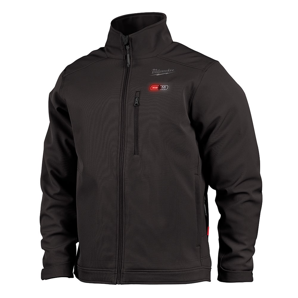 204B-202X M12 TOUGHSHELL Heated Jacket, 2X, Black, TOUGHSHELL Stretch Polyester Outer/Brushed Tricot Inner, Resists: Wind/Water