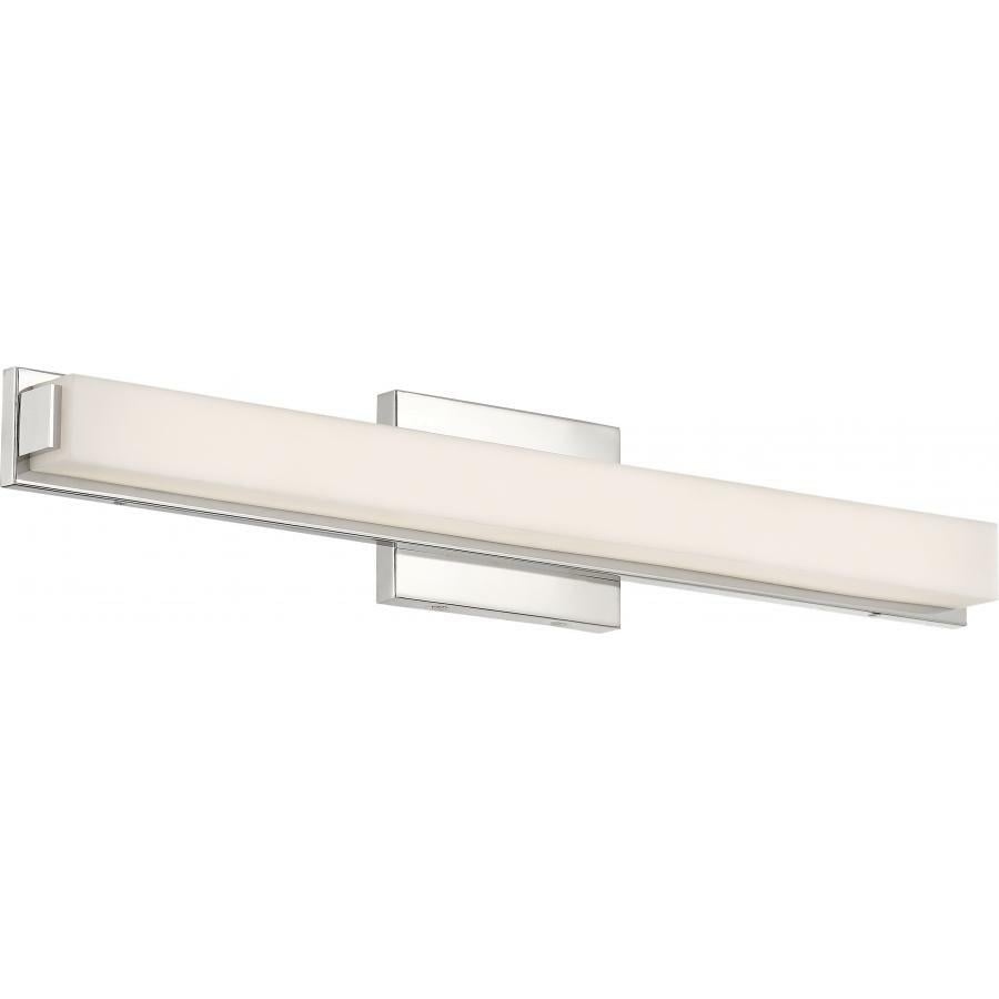62-1102 Nuvo Slick Contemporary Dimmable Vanity Fixture, (1) Lamp, 120 V AC, Polished Nickel Housing