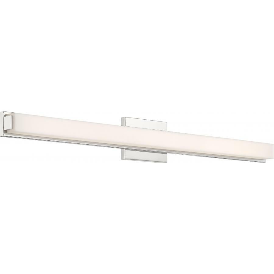 62-1103 Nuvo Slick Contemporary Dimmable Vanity Light Fixture, (1) Lamp, 120 V AC, Polished Nickel Housing