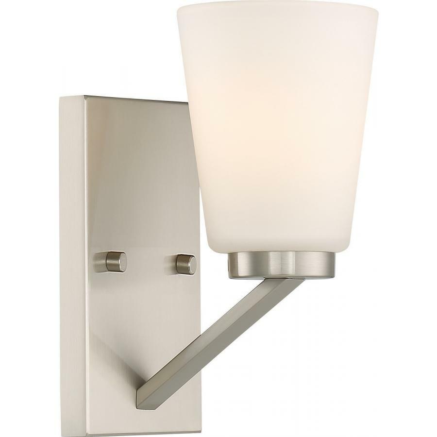 60-6241 Nuvo Nome Transitional Vanity Light Fixture, (1) A19 Lamp, 120 VAC, Brushed nickel Housing