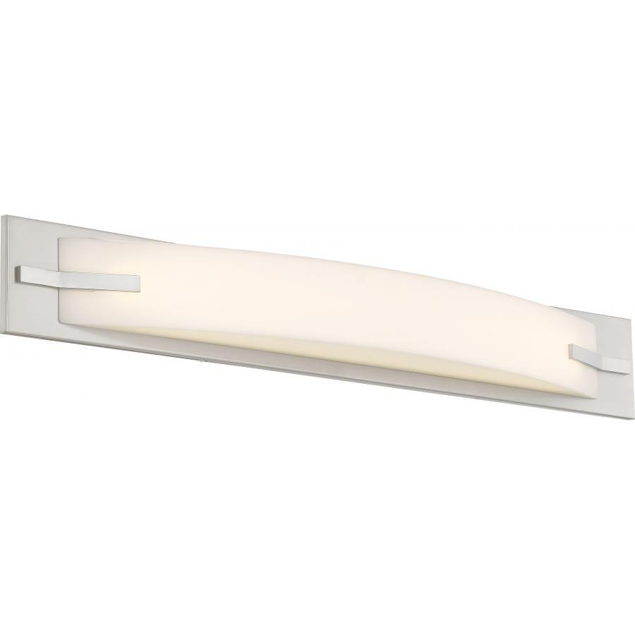 62-1082 Nuvo Bow Contemporary Dimmable Vanity Light Fixture, (1) Lamp, 120 V AC, Brushed nickel Housing
