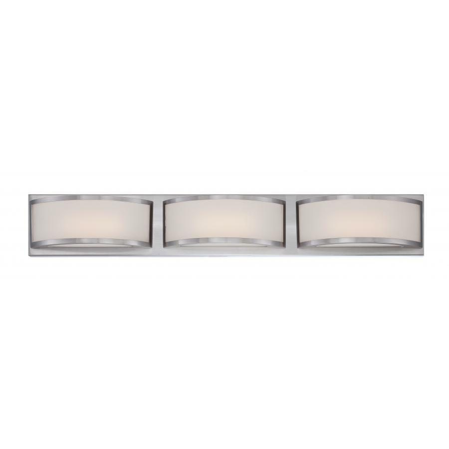 62-319 Nuvo Mercer Contemporary Dimmable Wall Sconce Fixture, (3) Lamp, 120 V AC, Brushed Nickel Housing