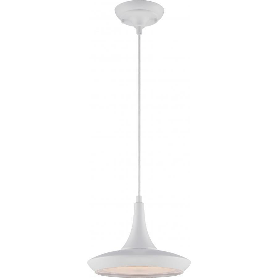 62-442 Nuvo Fantom Dimmable Transitional Pendant Light Fixture, (1) Lamp, 29.4 W Fixture, 120 VAC, White Housing