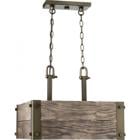Winchester 4 Light 18" Square Pendant With Aged Wood