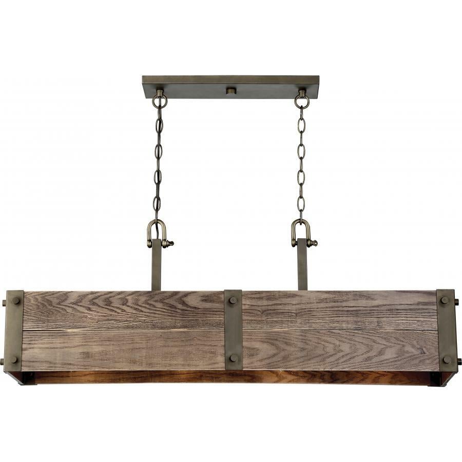 60-6424 Nuvo Winchester Dimmable Trestle Traditional Island Pendant Fixture, (4) A19 Lamp, 120 V AC, Bronze Housing