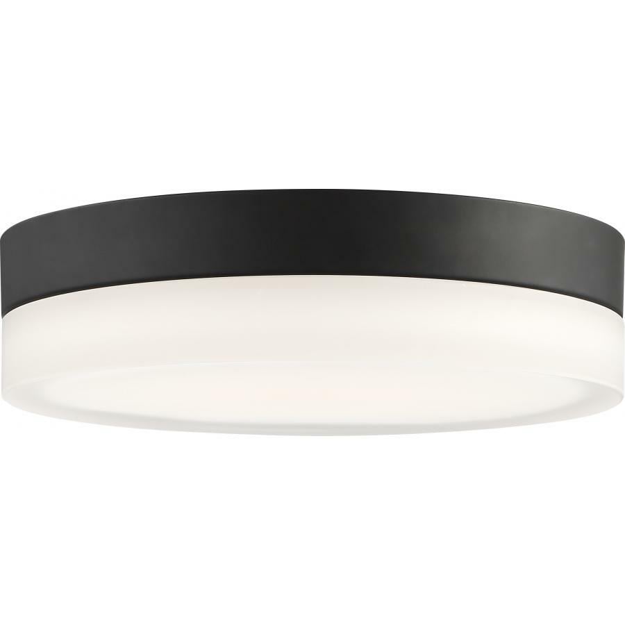 62-470 Nuvo Pi Contemporary Dimmable Modern Round Transitional Flush Mount Light Fixture, 120 V, Black Housing