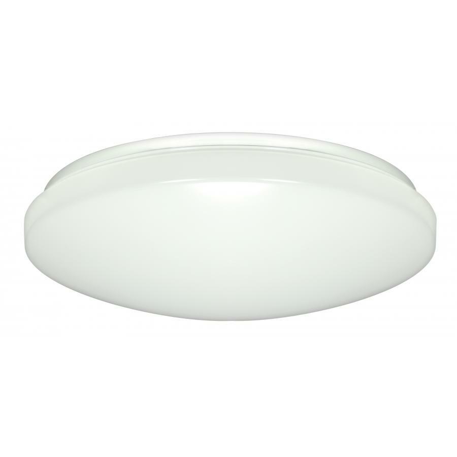 62-792R1 Nuvo Brentwood Contemporary Dimmable Modern Round Transitional Utility Flush Mount Light Fixture, (1) Lamp, 120 to 277 V, White Housing