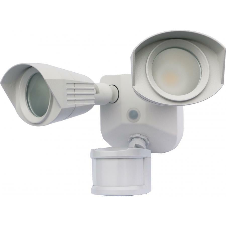 65-211 Nuvo 2-Head Non-Dimmable Security Light With Motion Sensor, (2) LED Lamp, 120 V, Die Cast Aluminum Housing