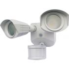 LED Security Light - Dual Head White Finish 3000K Motion Sensor