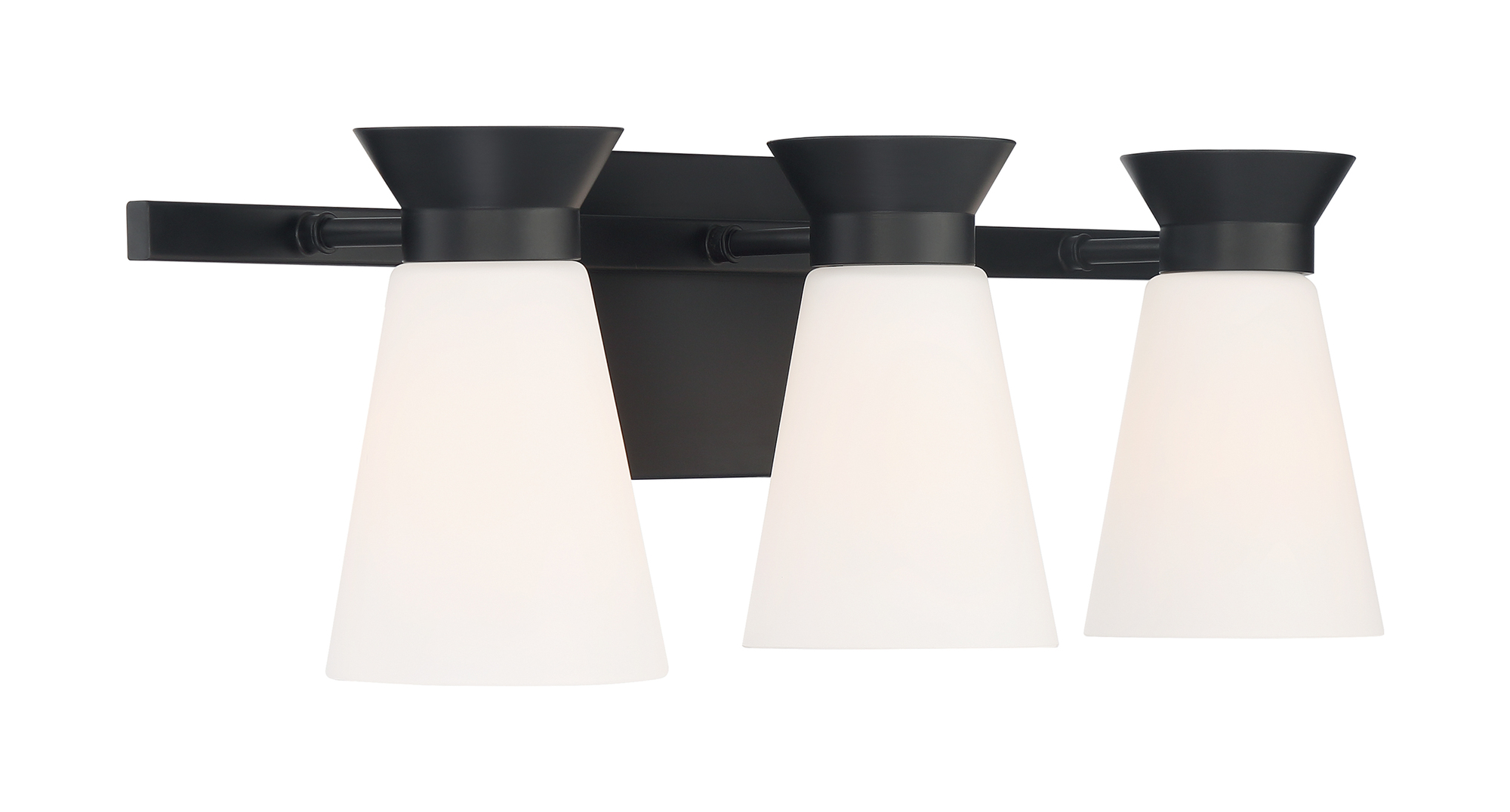 60-7313 Nuvo Caleta Dimmable Traditional Vanity Fixture, (3) A19 Lamp, 120 V, Black Housing