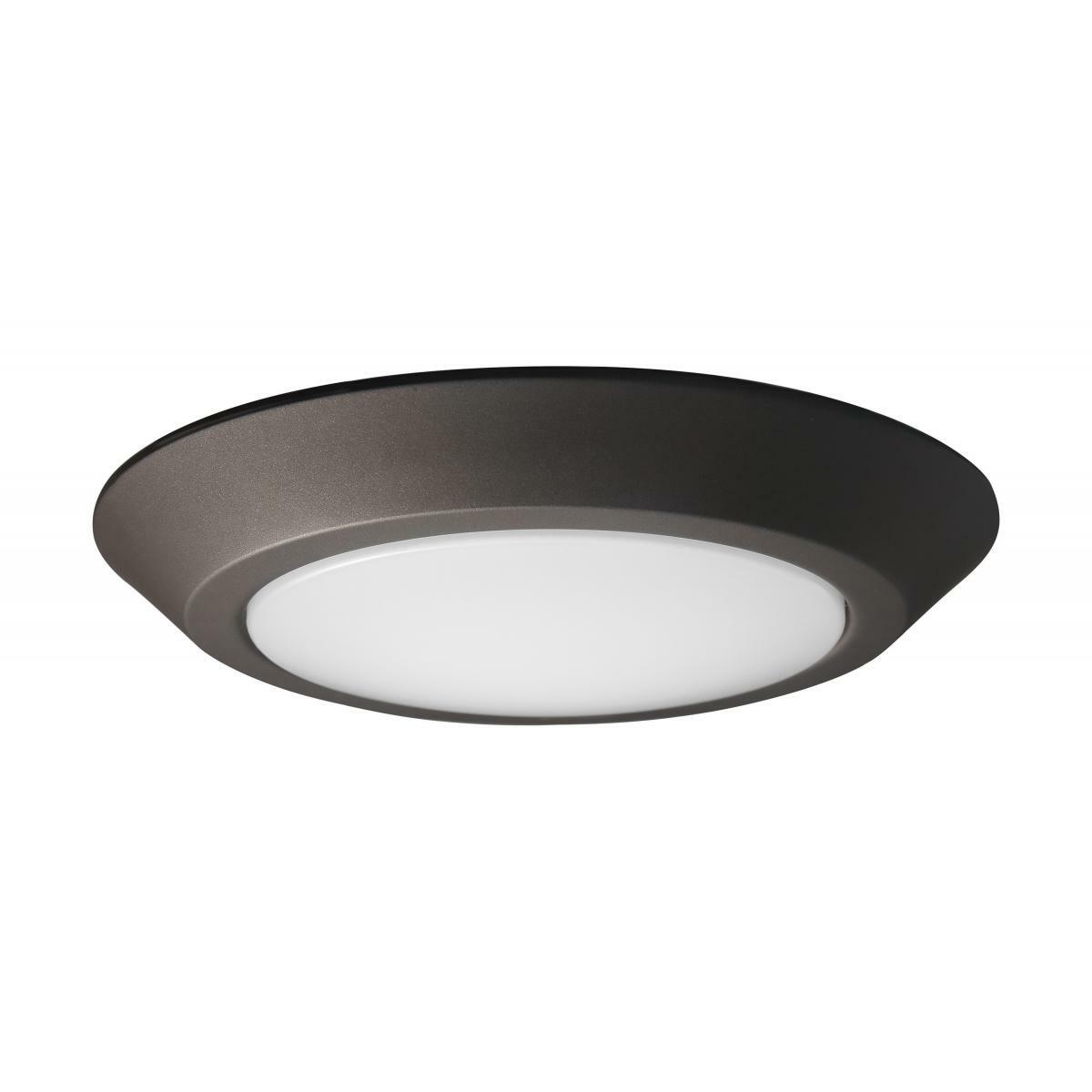 62-1263R1 Nuvo Contemporary Round LED Flush Mount Disk Light, 15 W Fixture, 120 VAC, Mahogany Bronze Housing