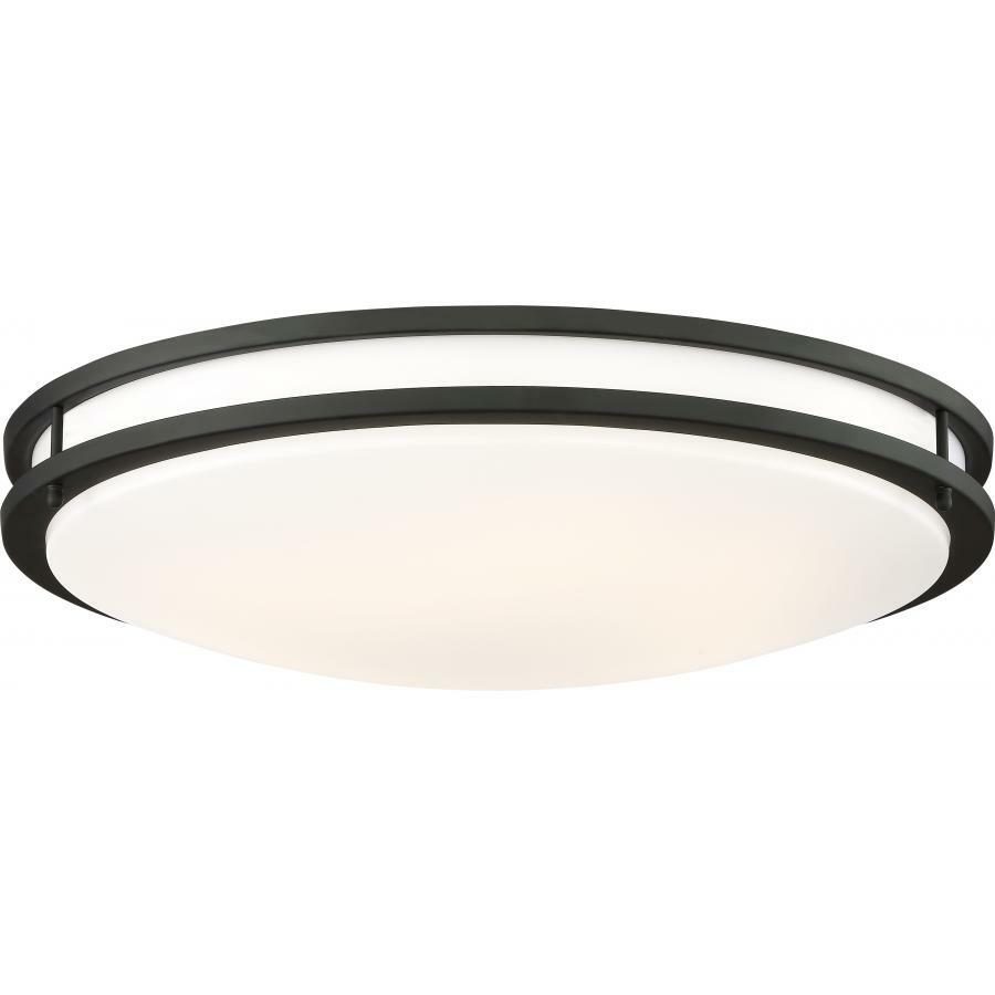 62-1438 Nuvo Glamour Contemporary Dimmable Modern Transitional Flush Mount Light Fixture, 120 V, Matte Black Housing