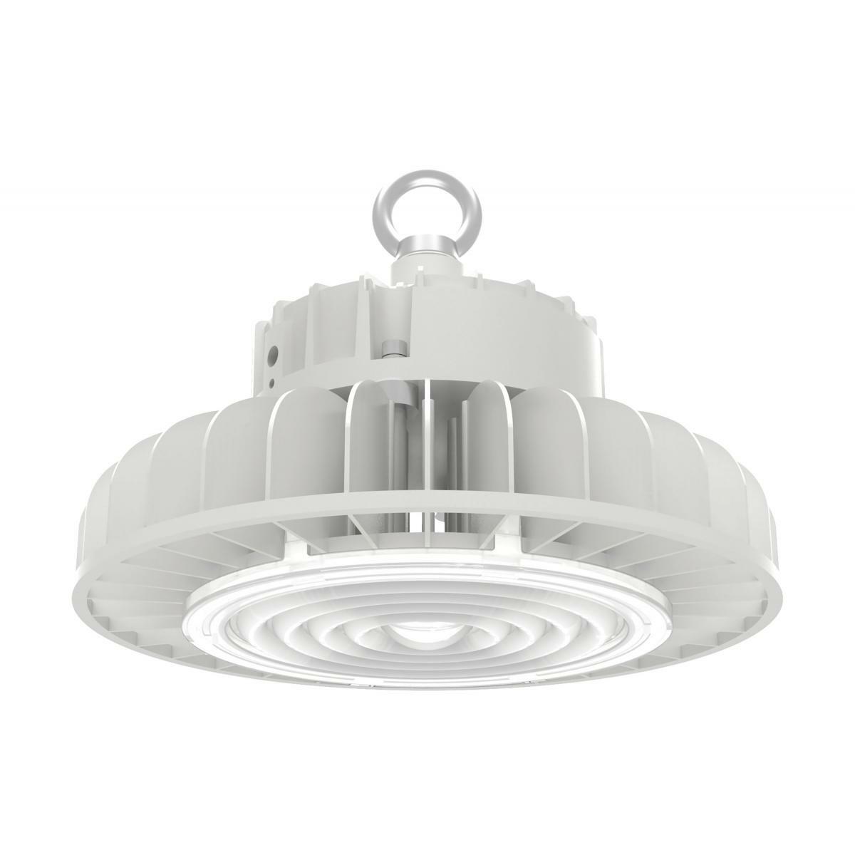 65-191 Nuvo Dimmable Utility UFO High Bay Fixture With Photocell, (1) Lamp, 100 to 277 V, White Housing