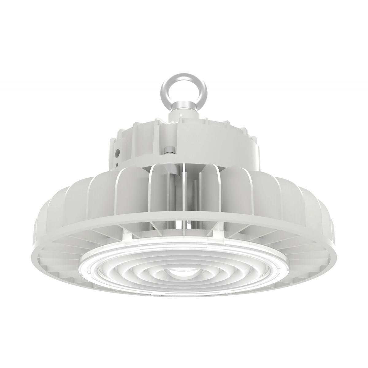 65-193 Nuvo Dimmable Utility UFO High Bay Fixture With Photocell, (1) Lamp, 100 to 277 V, White Housing