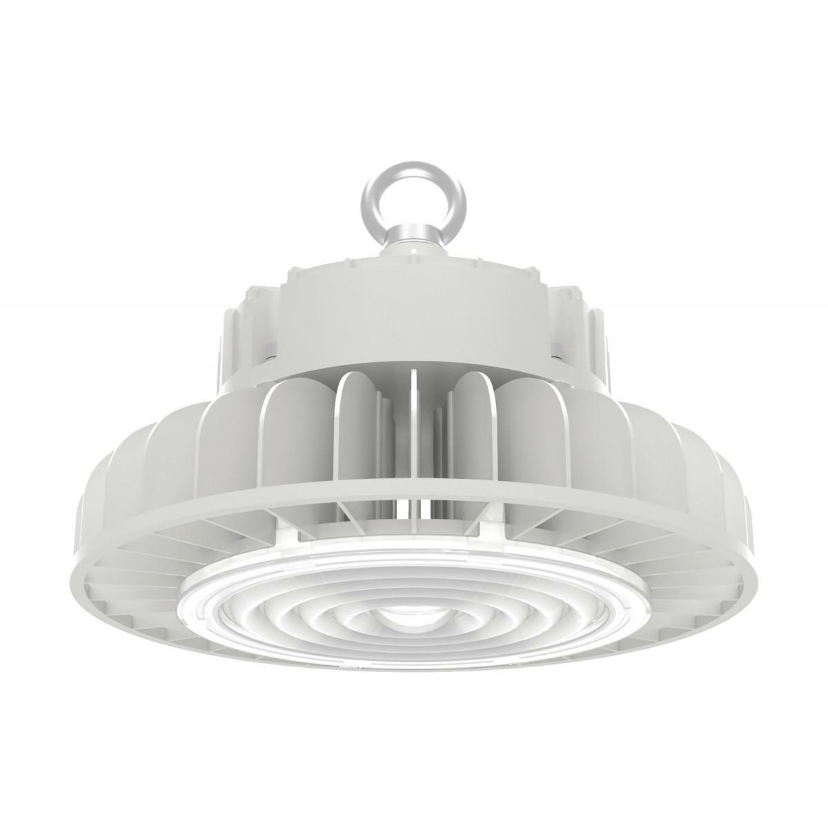 65-196 Nuvo Dimmable Utility UFO High Bay Fixture With Photocell, (1) Lamp, 100 to 277 V, White Housing