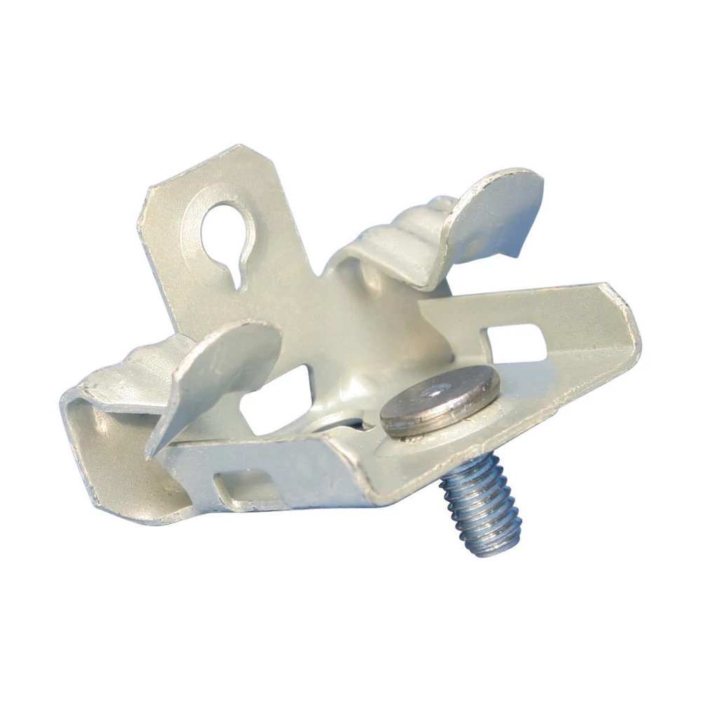 M58S Hammer-On Flange Clip With Stud, 5/16 to 1/2 in THK Flange, 25/75/100 lb Load, Spring Steel, Caddy Armor