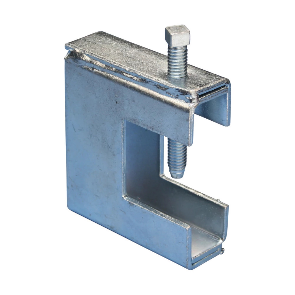 BC140037EG Heavy Duty Welded Beam Clamp, 3/8 in Rod, 1-5/8 in THK Flange, 800 lb Static Load, Steel, Electro-Galvanized