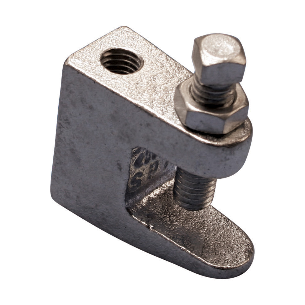 3000050PL Universal Beam Clamp, 1/2 in Rod, 13/16 in THK Flange, 760/950 lb Static Load, Steel, Plain