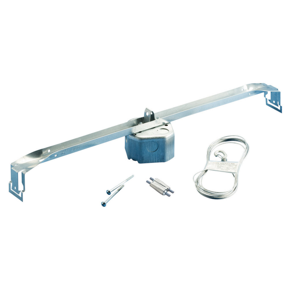 512HDFM35 Heavy Duty Fan Fixture Mount Kit, Steel, 35 lb Capacity, 2 Gangs, 7 Knockouts, 4 in L x 4 in W x 2-1/8 in D