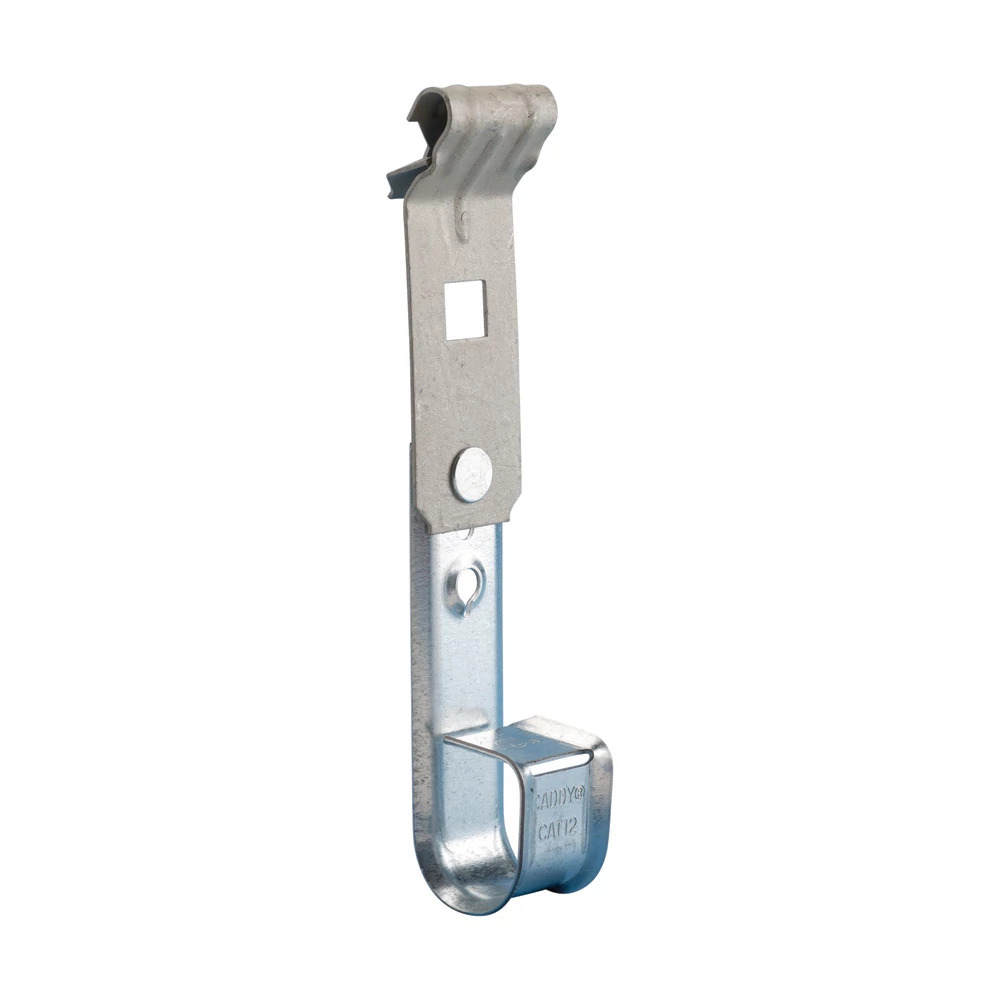 CAT12AF14 Cablecat J-Hook With Z-Purlin Clip, 3/4 in Dia, For Use With Cable Support System, Spring Steel/Steel